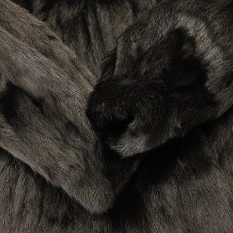 エンバ EMBA ファーコート ミンク 毛皮 ミドル丈 11 黒 ブラック