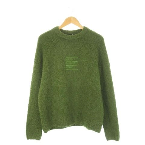ラフ バイ ラフシモンズ RAF BY RAF SIMONS フレッドペリー ニット セーター クルーネック 丸首 長袖 ロゴ刺繍 M 緑 カーキ /CK7 ■GY18