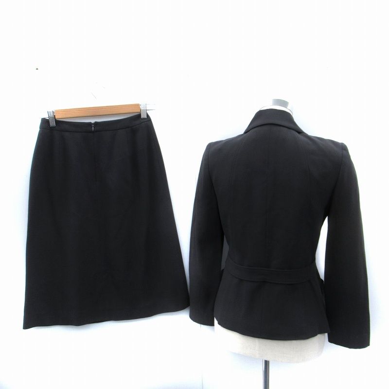 クロエ CHLOE フォーマルスーツ セットアップ 上下 ステン ジャケット ミドル丈 フ スカート ミモレ丈 38 M チャコールグレー SM 21 GY 11