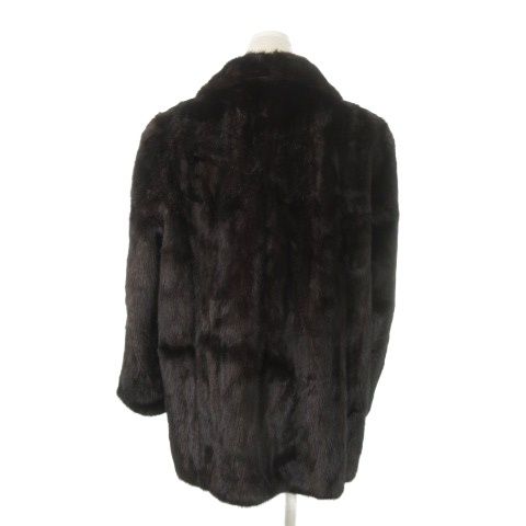 9.8千円からお値下げ◎サガミンク ダークミンク ファーコート ブラウン系 15 サガミンク SAGA MINK 金サガ TOGU ファーコート ミンク 毛皮 ミドル丈