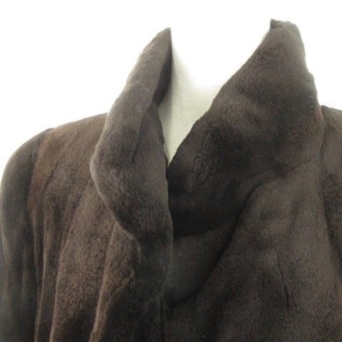 ノーブランド ファーコート シェアードミンク 毛皮 ロング スタンド