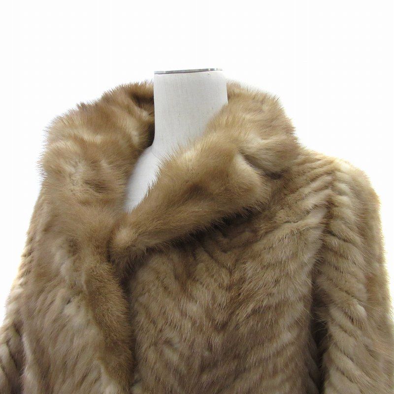 ミンクファーコート 毛皮コート ハーフ丈 11 茶 ブラウン /SY46 □GY18