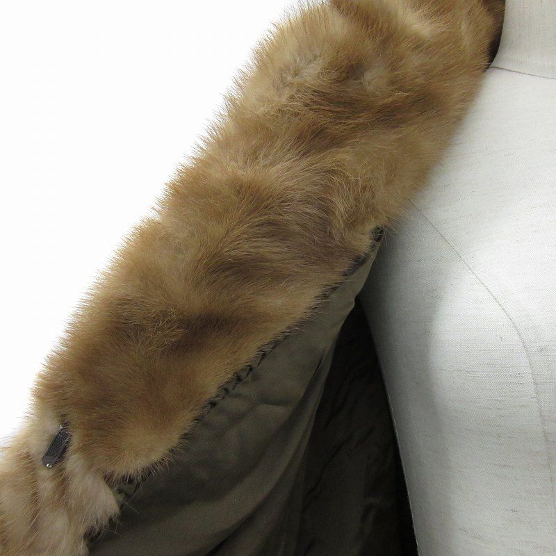 ミンクファーコート 毛皮コート ハーフ丈 11 茶 ブラウン /SY46 □GY18