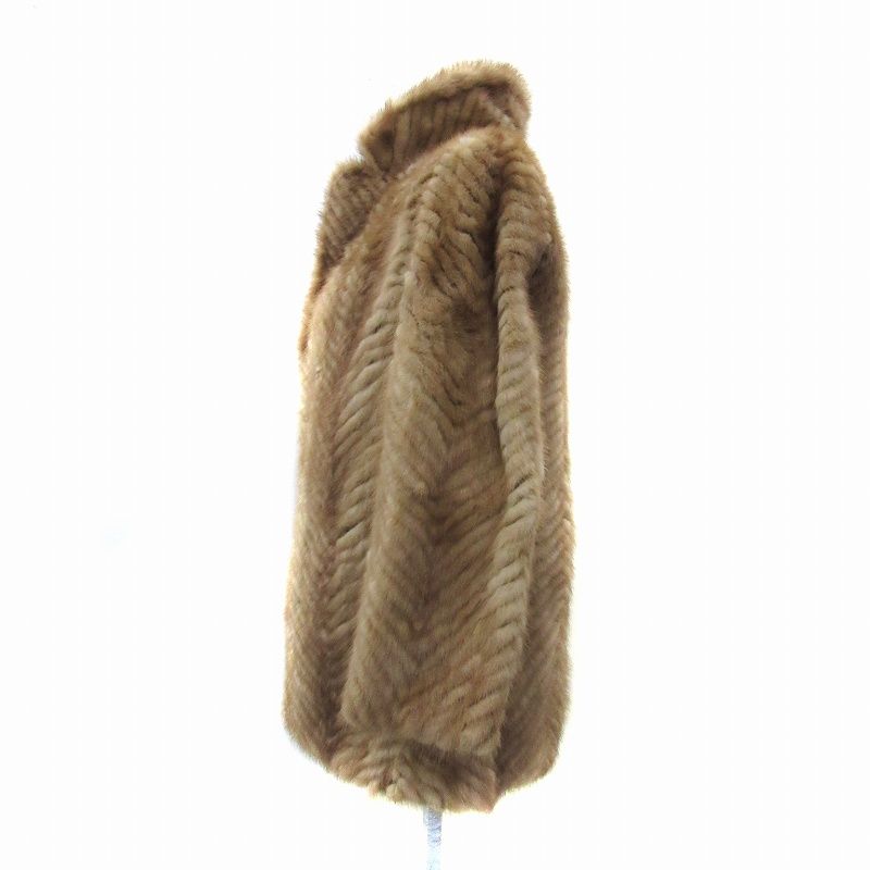 ミンクファーコート 毛皮コート ハーフ丈 11 茶 ブラウン /SY46 □GY18