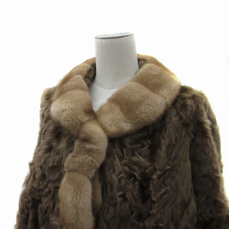 エンバ　ブラウンファーコート　毛皮 クチュールエンバ Couture Emba ファーコート 毛皮コート ハーフ丈