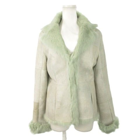 LA RIVA BIANCAラリバビアンカ ファージャケット レッキス ホワイト ラ リバ ビアンカ LA RIVA BIANCA スエードジャケット ラビットファー