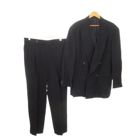 90sジョルジオアルマーニクラシコウールスーツセットアップ上下50ハンガー付き ジョルジオアルマーニ GIORGIO ARMANI ダブルスーツ セットアップ 上下
