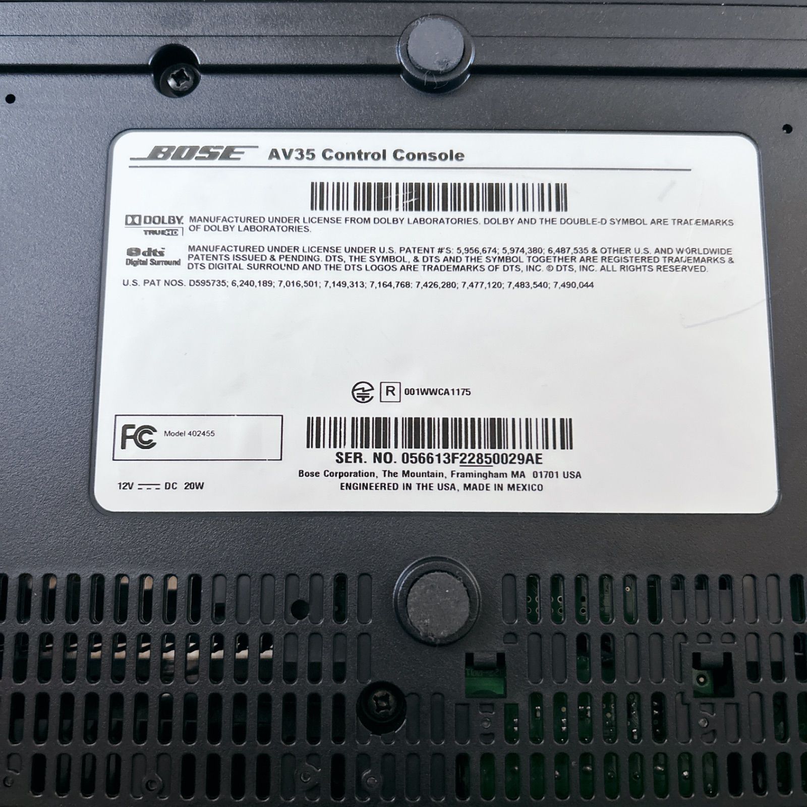 BOSE 5.1ch ホームシアター スピーカー セット AV35 Control Console