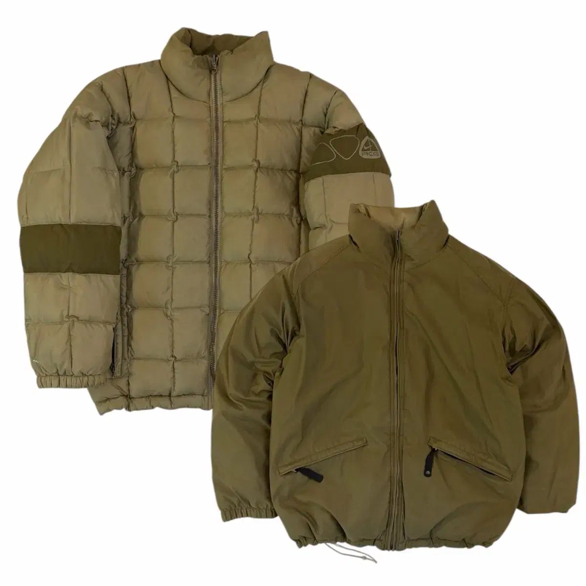 00s NIKE ACG ブルーアーカイブ・ブルアカ リバーシブル ダウン カーキ 
