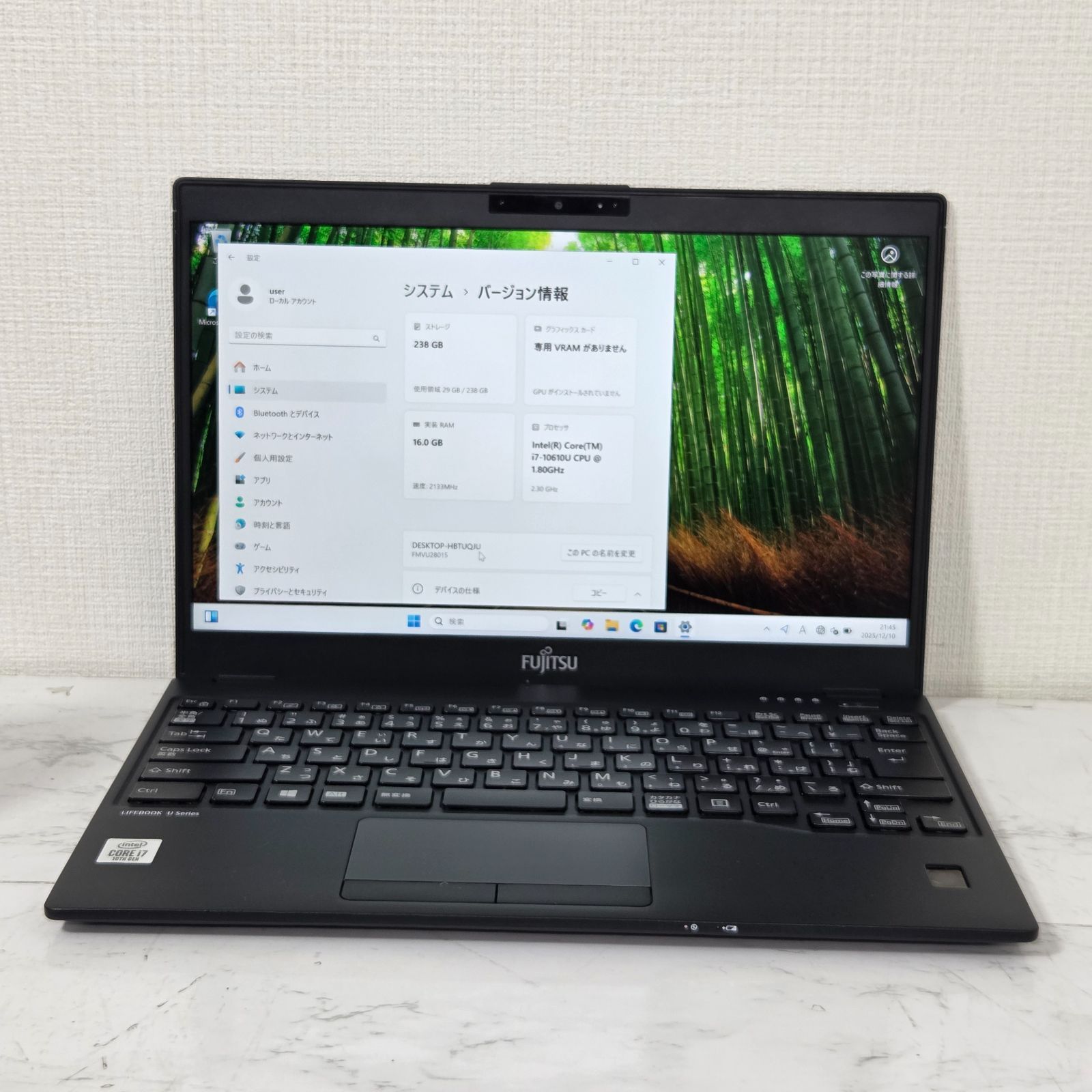 1週間保証 Fujitsu i 7 10610 U 16 GB 256 13 3インチ Win 11