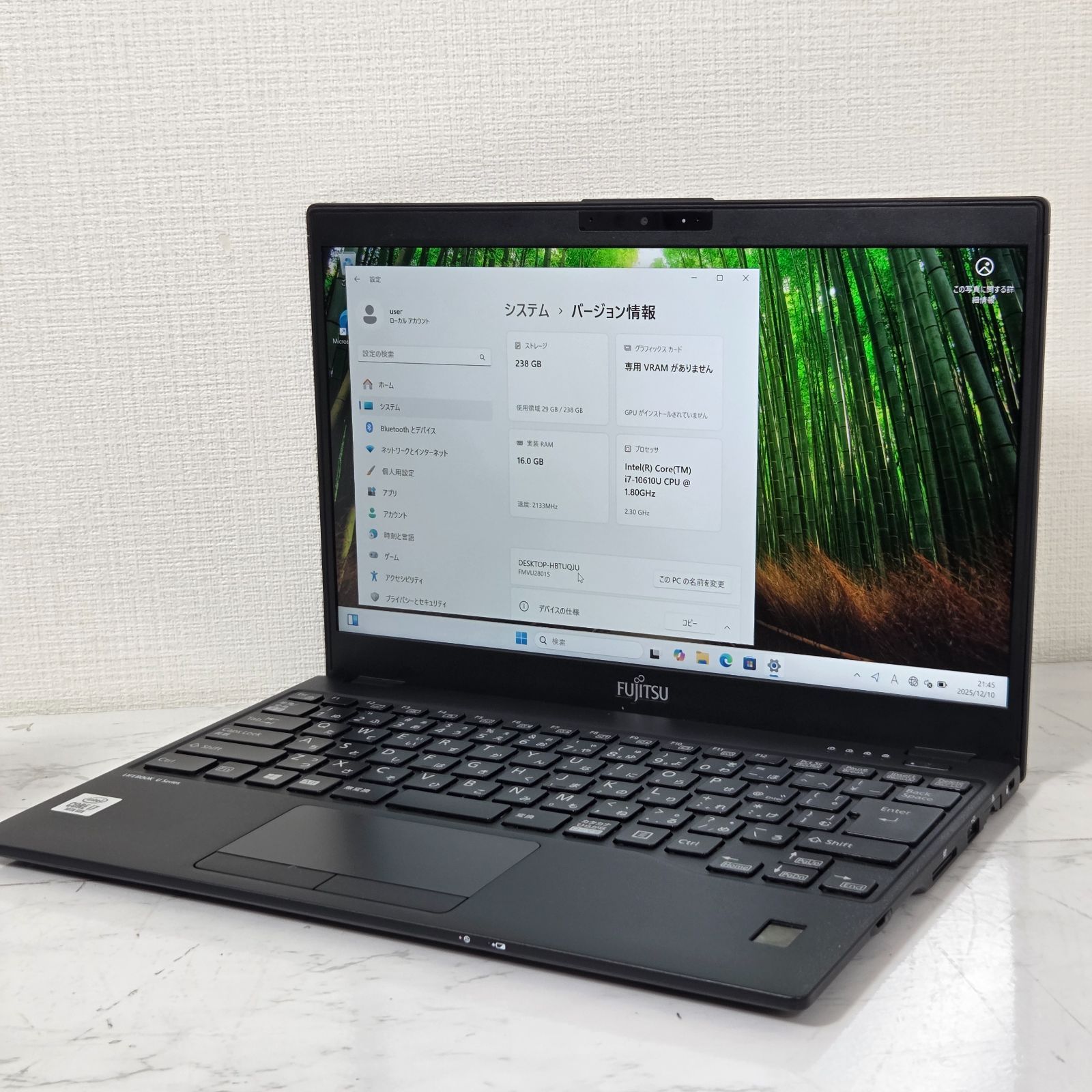 1週間保証 Fujitsu i 7 10610 U 16 GB 256 13 3インチ Win 11