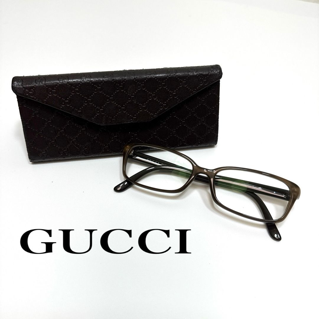 GUCCI グッチ インターロッキングG 度入り メガネ クリア ブラウン系