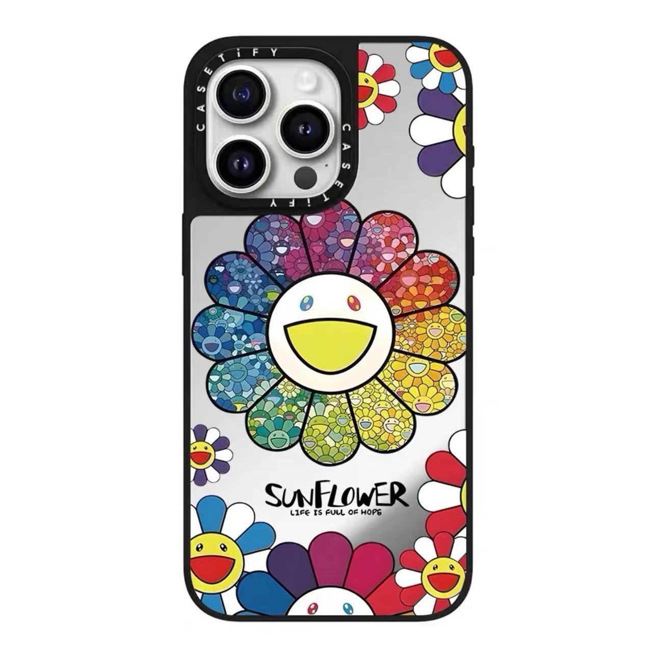MagSafe対応 人気 サンフラワー カラーフラワー 鏡面 iPhoneケース CASETiFY 耐衝撃 ケースティファイ スマホケース iPhone17/17Pro/16Pro/16/15/14/13/12 多機種対応