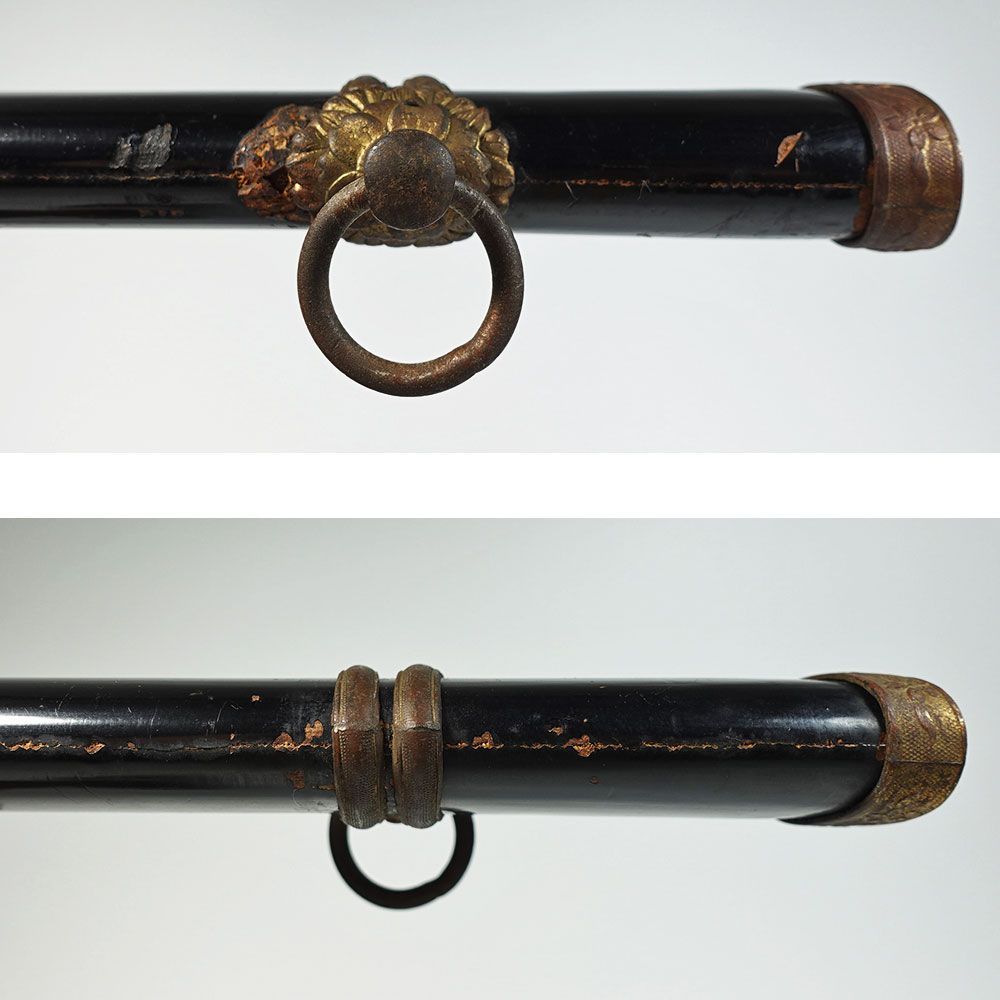 海軍太刀拵　外装　旧日本軍　旭日大切羽　軍刀拵　一環吊　全長96.5cm　海軍刀 ☆海軍太刀拵 旧日本軍 旭日大切羽 刀緒 軍刀拵 一環吊 全長96.5cm