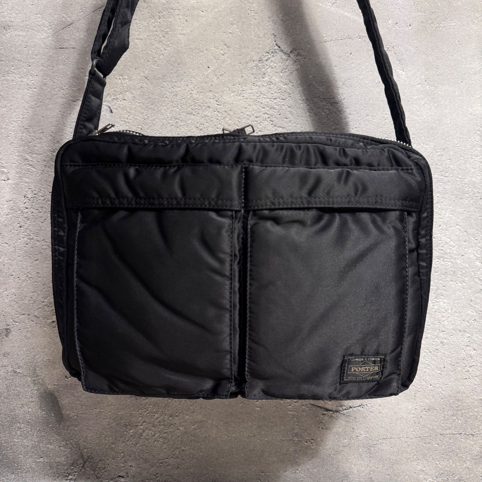PORTER ポーター タンカー ショルダーバッグ 2層式 ブラック 黒 斜め