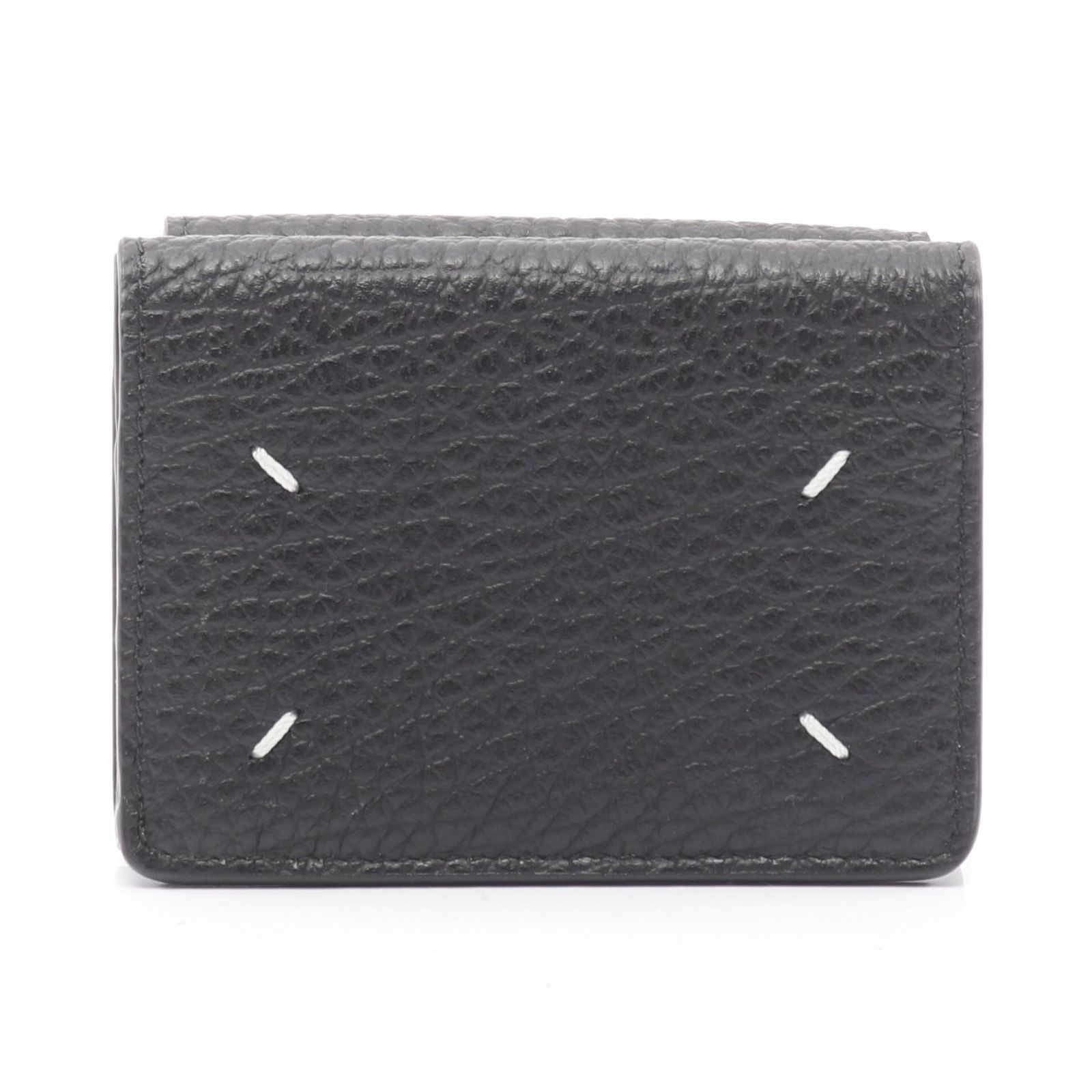 メゾン マルジェラ Maison Margiela 三つ折り財布 ブラック レザー ユニセックス