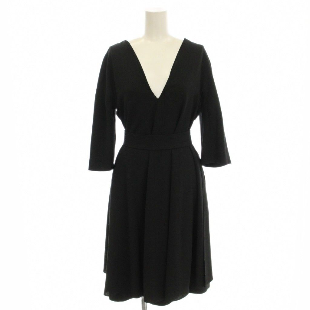 アドルフォドミンゲス ADOLFO DOMINGUEZ ワンピース ひざ丈 36 黒