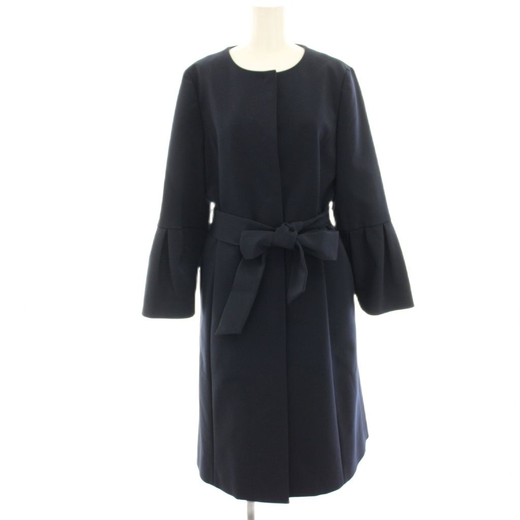 エムプルミエ ブラック M-Premier BLACK ノーカラーコート ロング