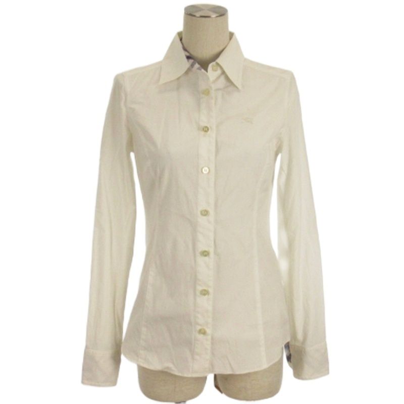 バーバリーブルーレーベル BURBERRY BLUE LABEL シャツ 長袖 ホワイト