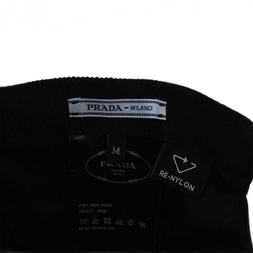  プラダ PRADA Re-Nylon ベースボールキャップ 野球帽 M 黒 KH OH キャップ 帽子