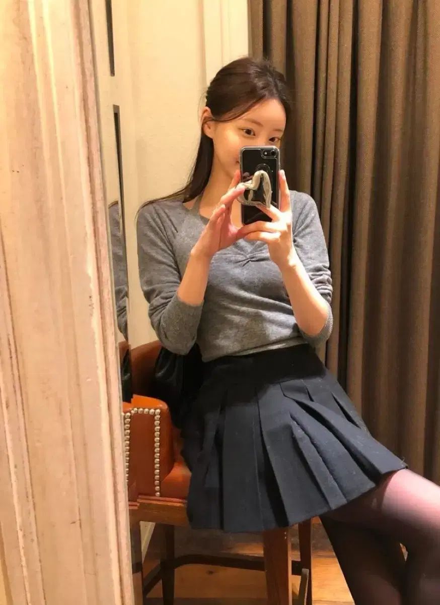 ルベイン チュード プリーツ スカート ブラック S