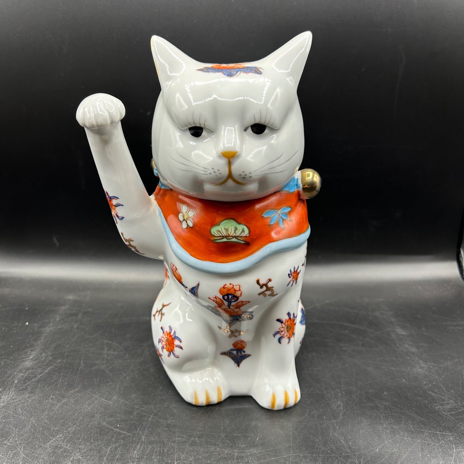 2個セット 伊万里焼 招き猫 縁起物 置物 古伊万里 骨董品 美術品
