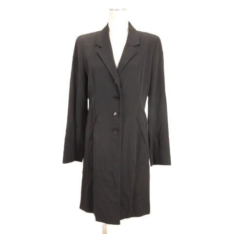 Agnes b. ロングレザージャケット サイズ2 アニエスベー agnes b. ロング ジャケット ブラック 2 ブラック □FF