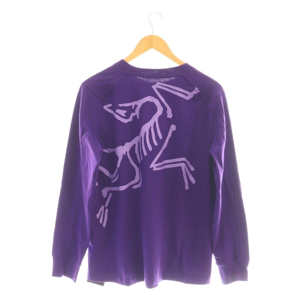 アークテリクス ARC TERYX ロゴプリントカットソー Tシャツ 長袖 M パープル DF OS