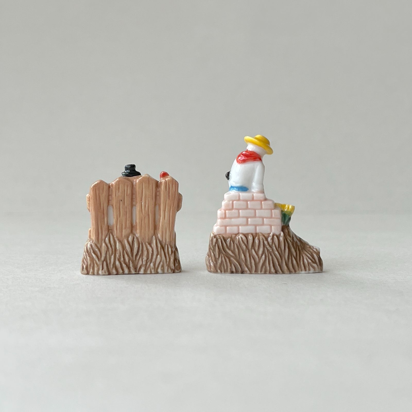 フェーヴ お庭の仲間たち 4個 フランス フェーブ ミニチュア陶器