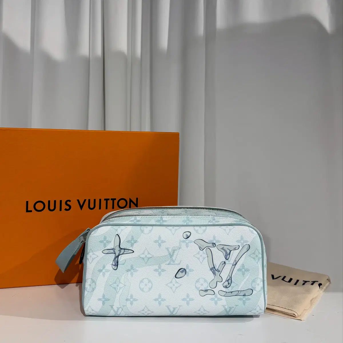 ルイヴィトン アクアガーデン モノグラム ドップキット クリスタル ブルー M 82337