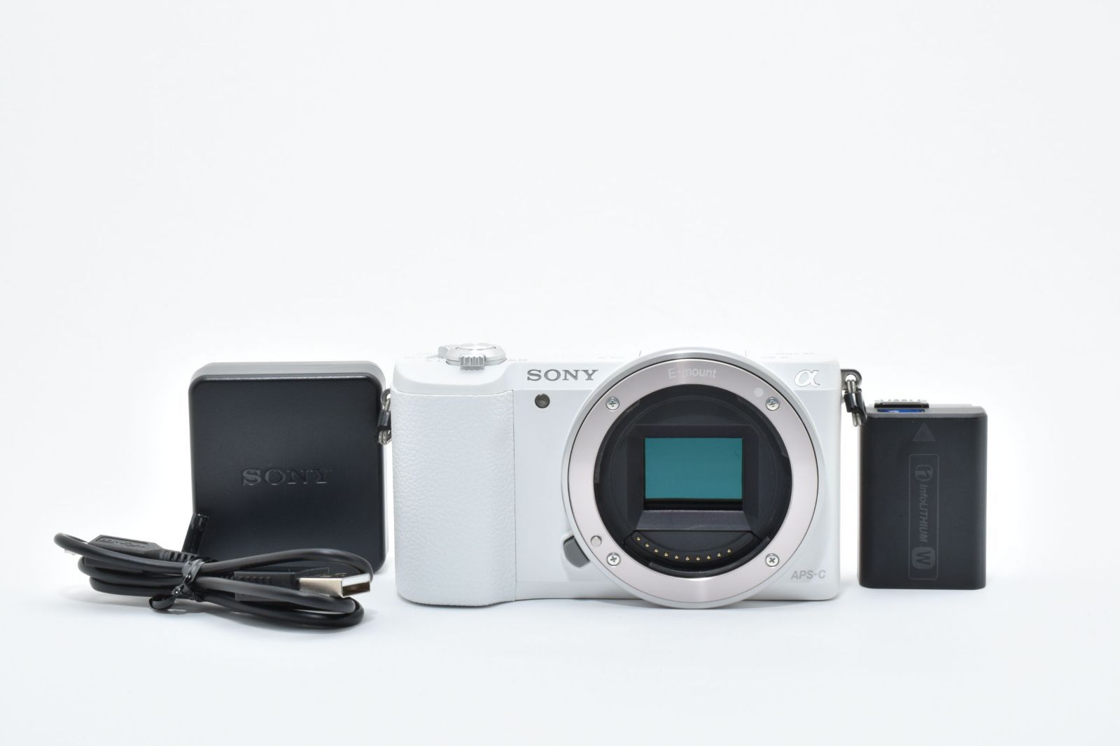 上品 Sony α5100 ホワイト バッテリーチャージャーセット