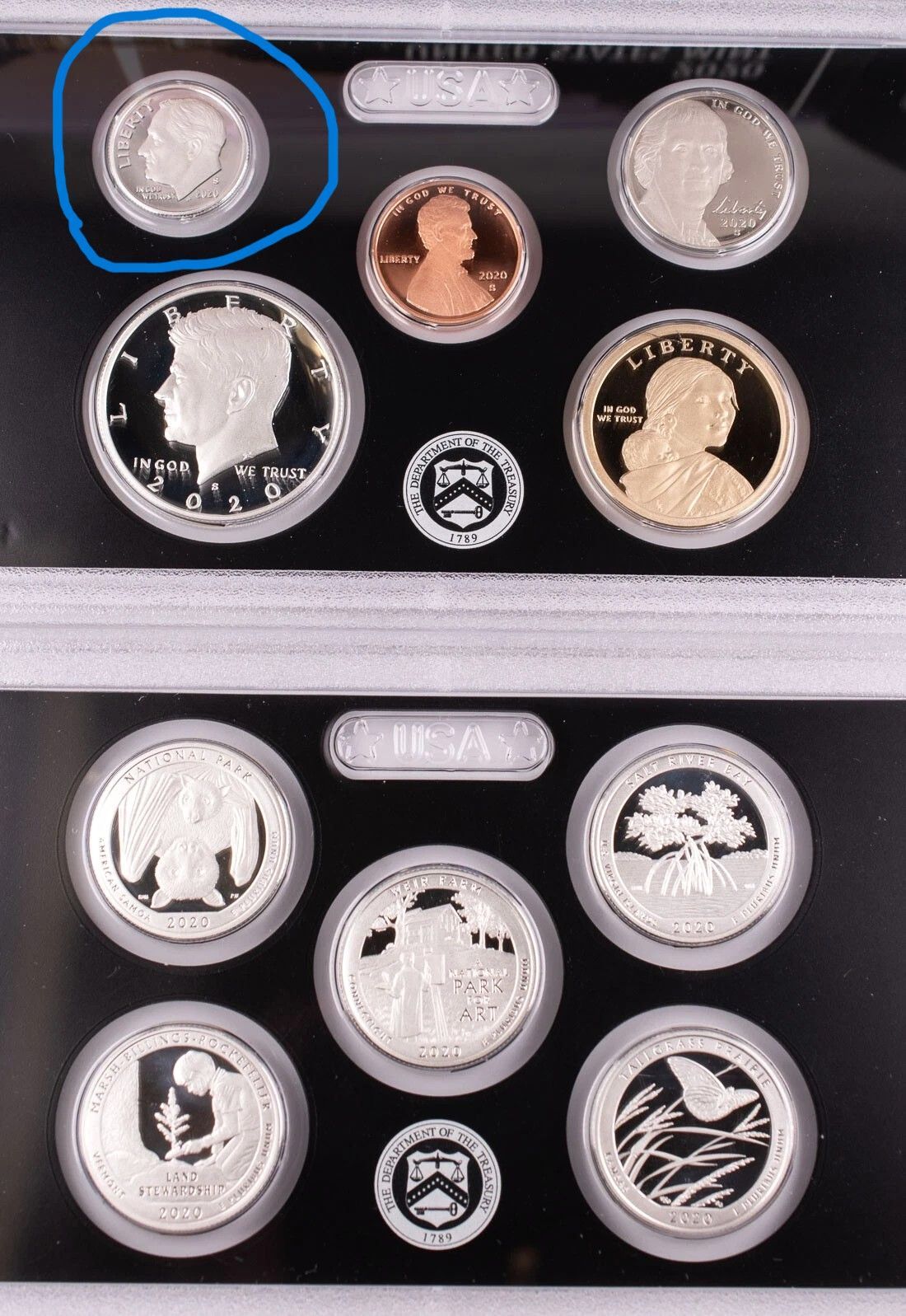 NGC最高鑑定☆2020年アメリカ 10セント プルーフ銀貨☆ルーズベルト