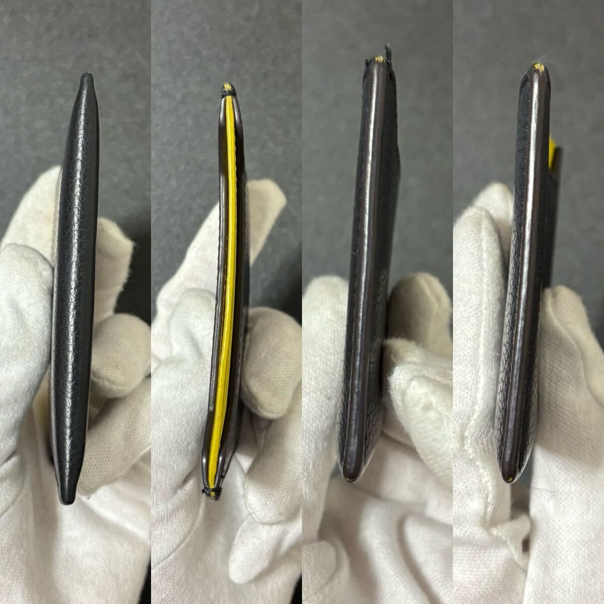  q 23 セリーヌ カードケース ブラック イエロー CELINE バイ レザー カードケース 小物