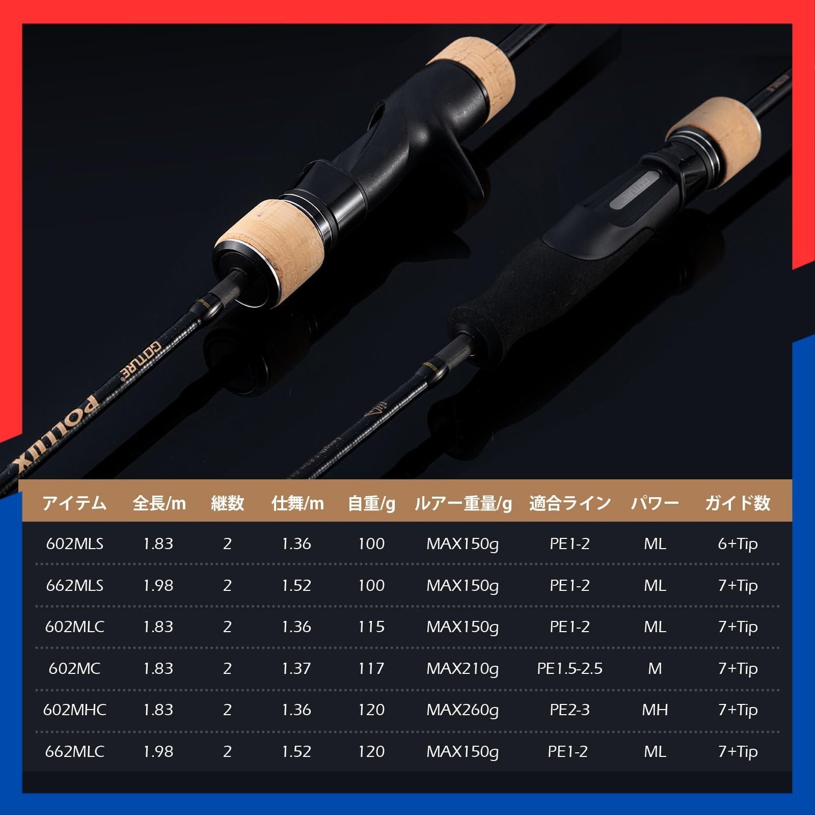 POLLUXシリーズ スピニング ベイト ML M MH 6 ft 1 83 98 船釣り用竿 船釣 海釣 スロージギング ジギングロッド Goture