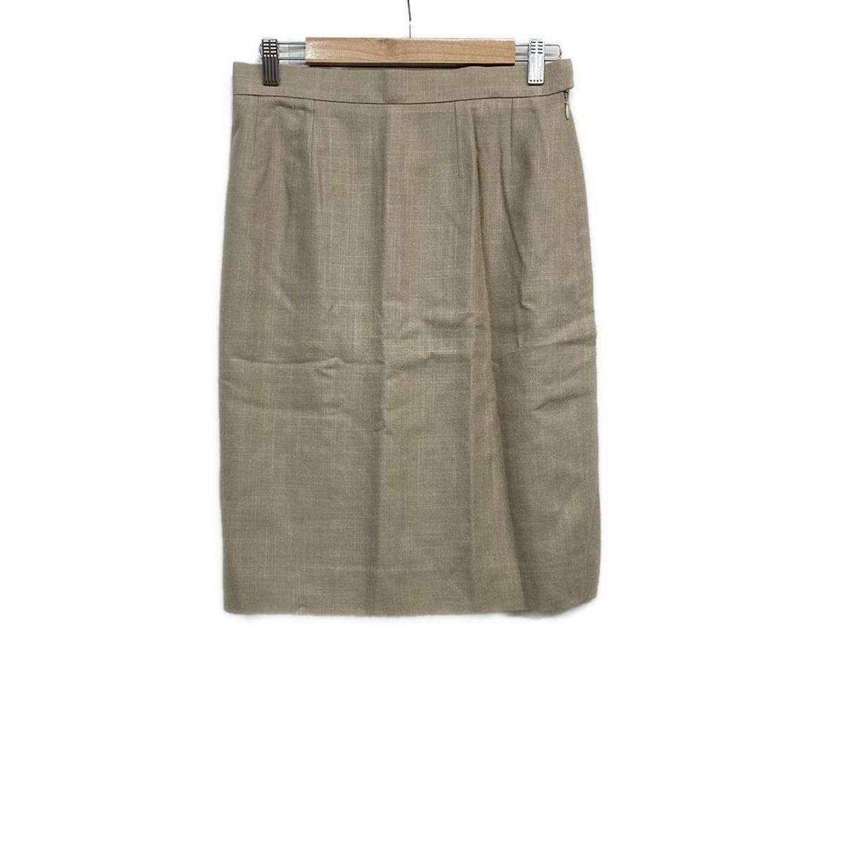 HERMES エルメス スカート サイズ42 L レディース ベージュ ひざ丈 シルク