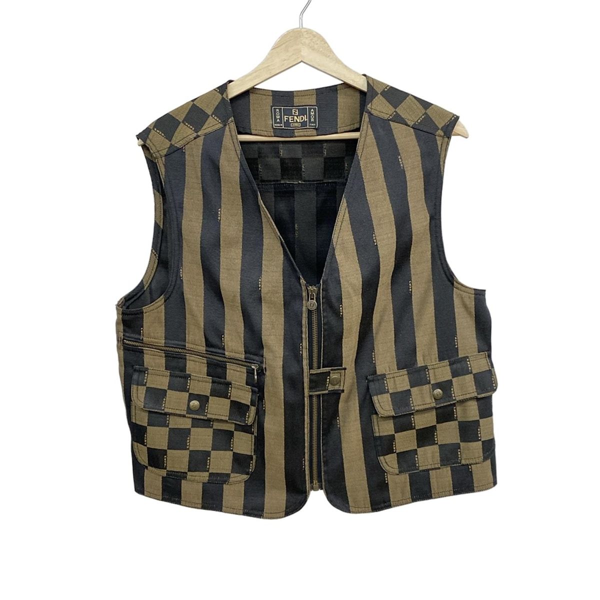 FENDI jeans フェンディ ベスト サイズ40 M レディース ベージュ 黒