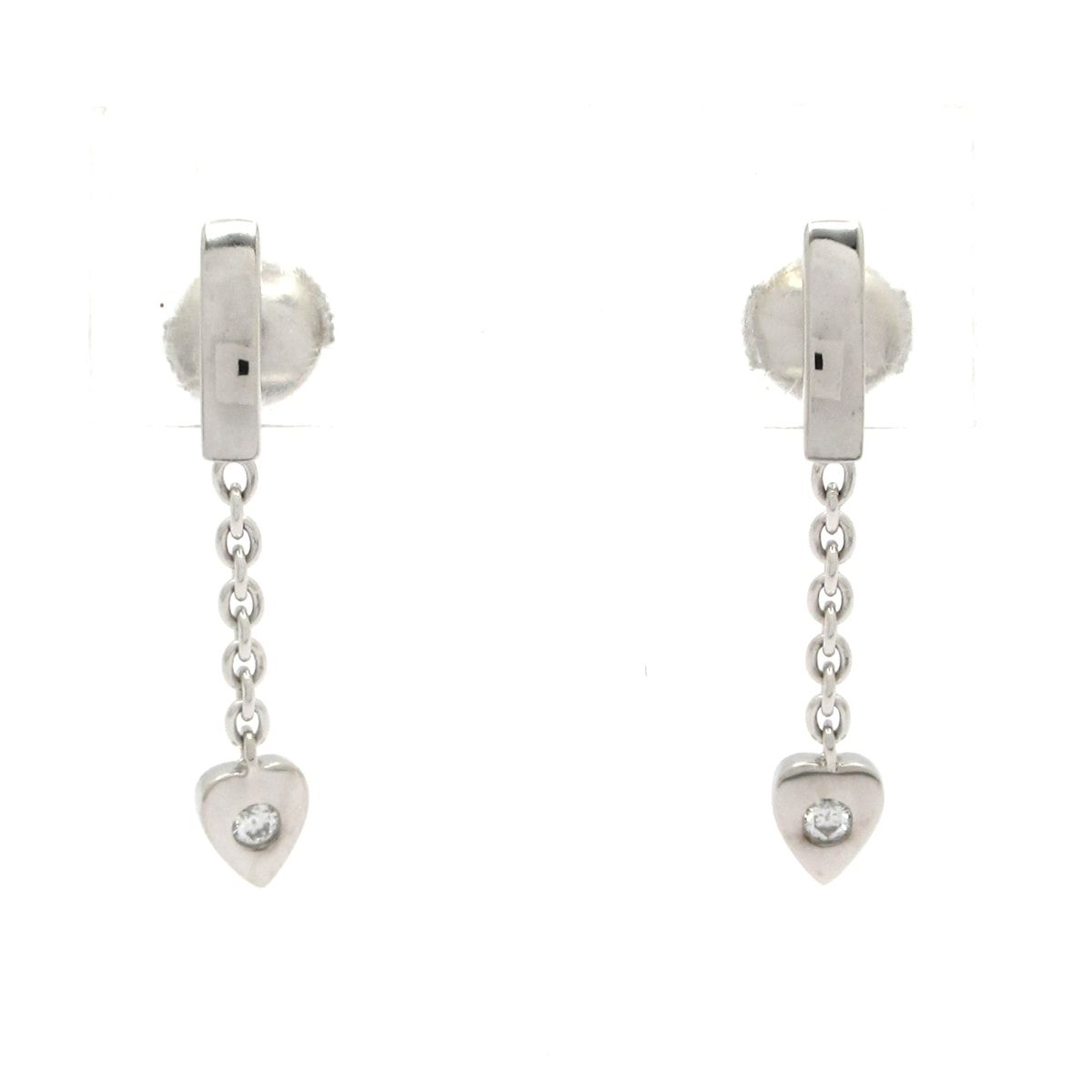 Cartier カルティエ ピアス モナムール K 18 WG×ダイヤモンド 総2 Pダイヤ 片側1 Pダイヤ|約0.05カラット