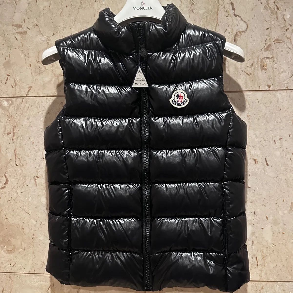 モンクレール MONCLER ダウンベスト 黒 美品 12 anni 152cm 肩幅/身幅 