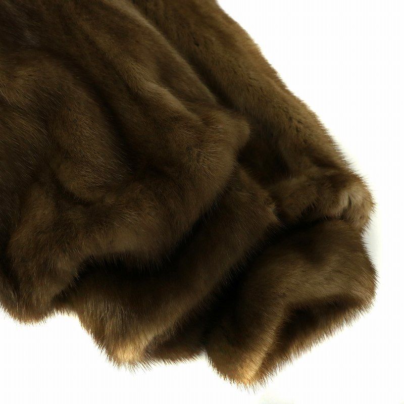 【横段袖】 金SAGA毛皮 ミンクファーコート サガミンク 金サガ 毛皮 ミンクファー コート ジャケット ハーフ 茶 13