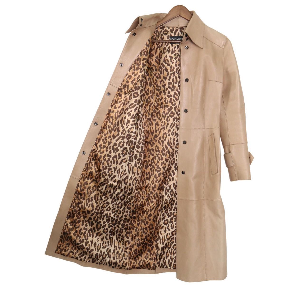 高級】D&G ドルチェ＆ガッパーナ レザーコート カーフレザー ロング丈