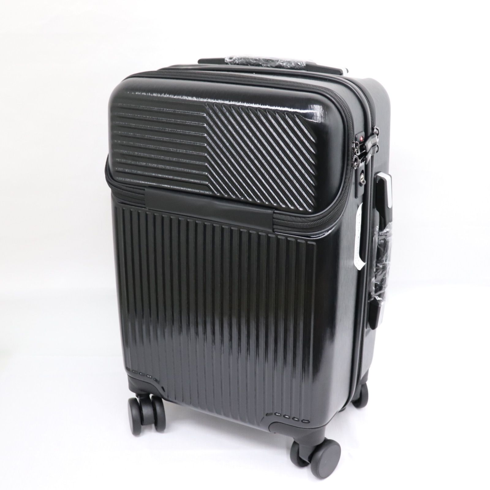 ♥ トップオープン 多機能スマートキャリー KK 024 M ブラック スーツケース 旅行 ラクル雑貨館