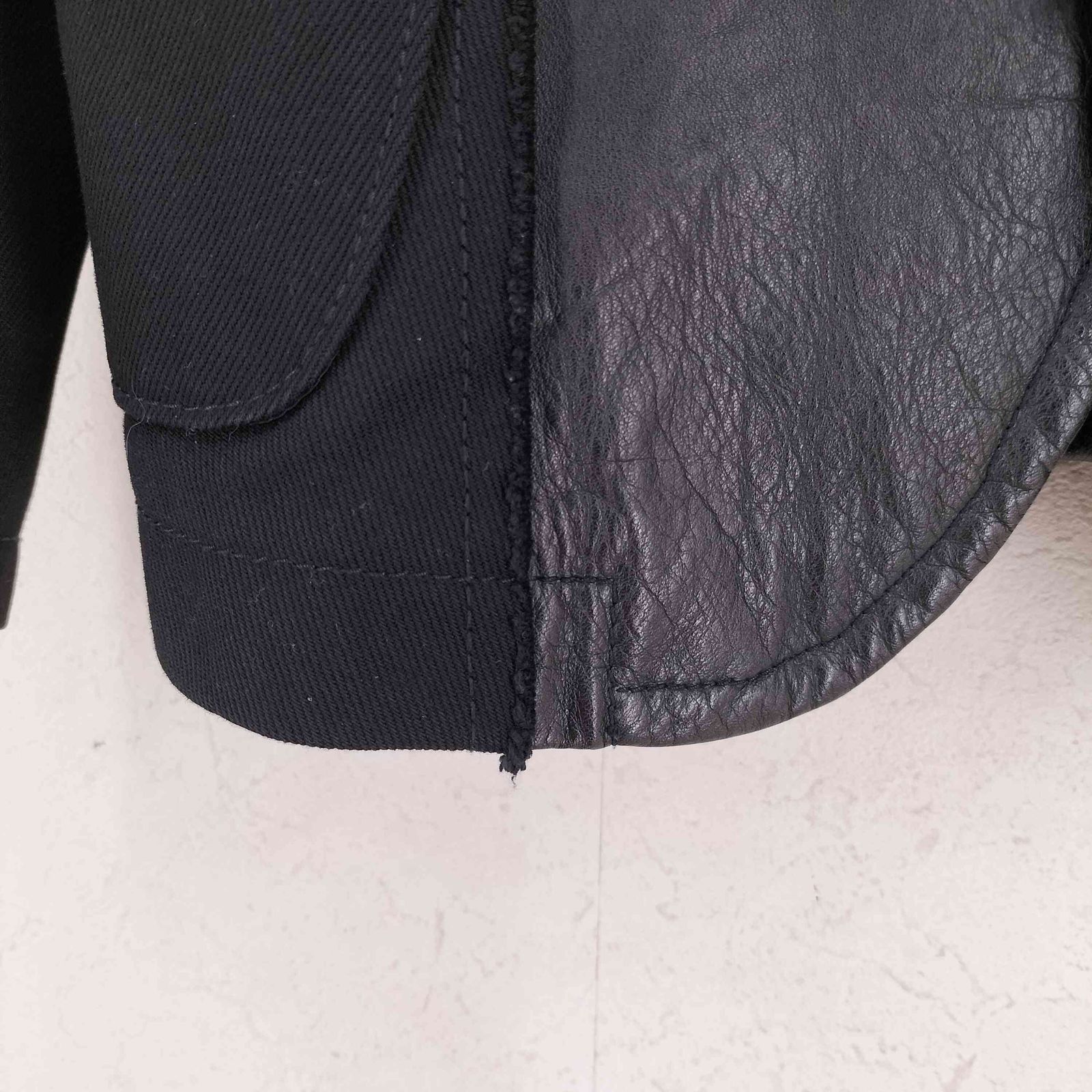 ワイズ Ys 異素材 レザー パッチワーク テーラードジャケット メンズ