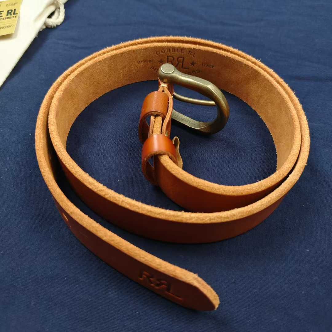 1営業日発送 DOUBLE RL ダブルアールエル レザー ベルト 3 5幅 122 cm