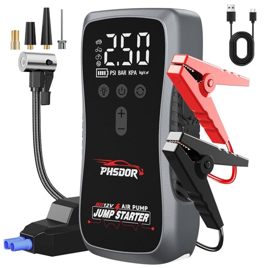 ジャンプスターター 空気入れ 25000mAh 8000A 車用エンジンスターター