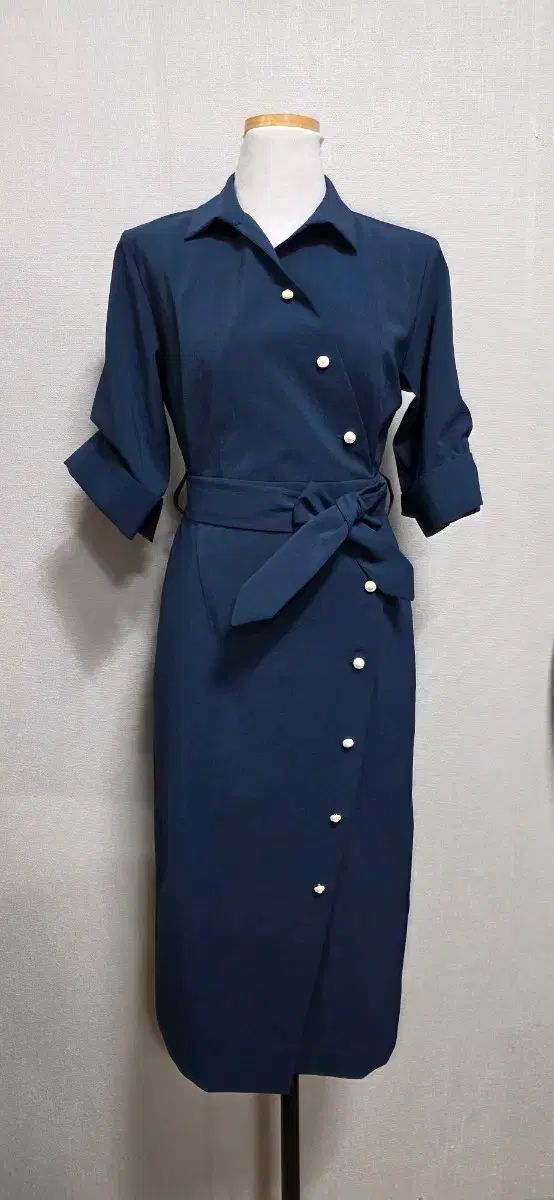 MISSHA ミシャ ネイビー ベルト ロング ONE PIECE