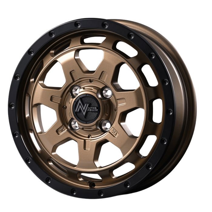ホイール4本セット 14インチ 4 5 J 45 H 100 NITRO POWER M 7 PHALANX マットブロンズ リムブラック