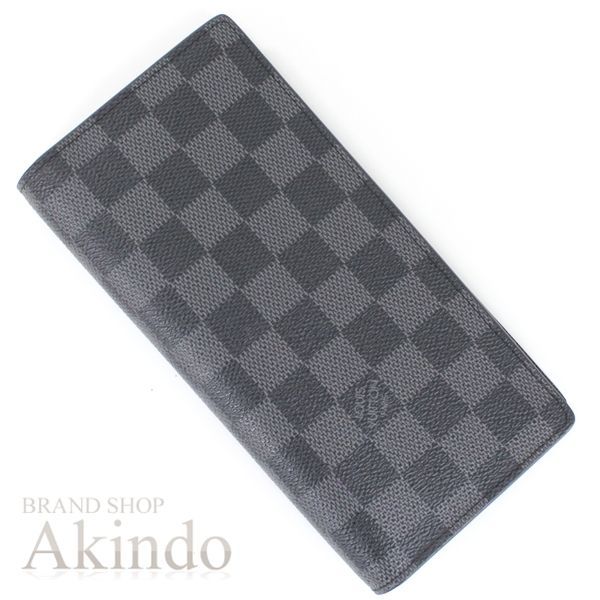 ♥ ルイヴィトン 二つ折り長財布 札入れ 小銭入れなし メンズ ダミエ グラフィット 黒 ポルトフォイユ ロン N 62227 箱 布袋 胸ポケットに ロングウォレット プレゼント ブランド財布 おしゃれ LOUIS VUITTON