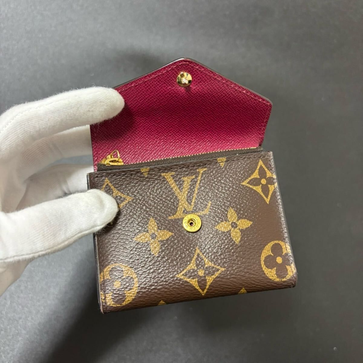 L89 ポルトフォイユ ゾエ Louis Vuitton ルイ ヴィトン レザー 3つ 三