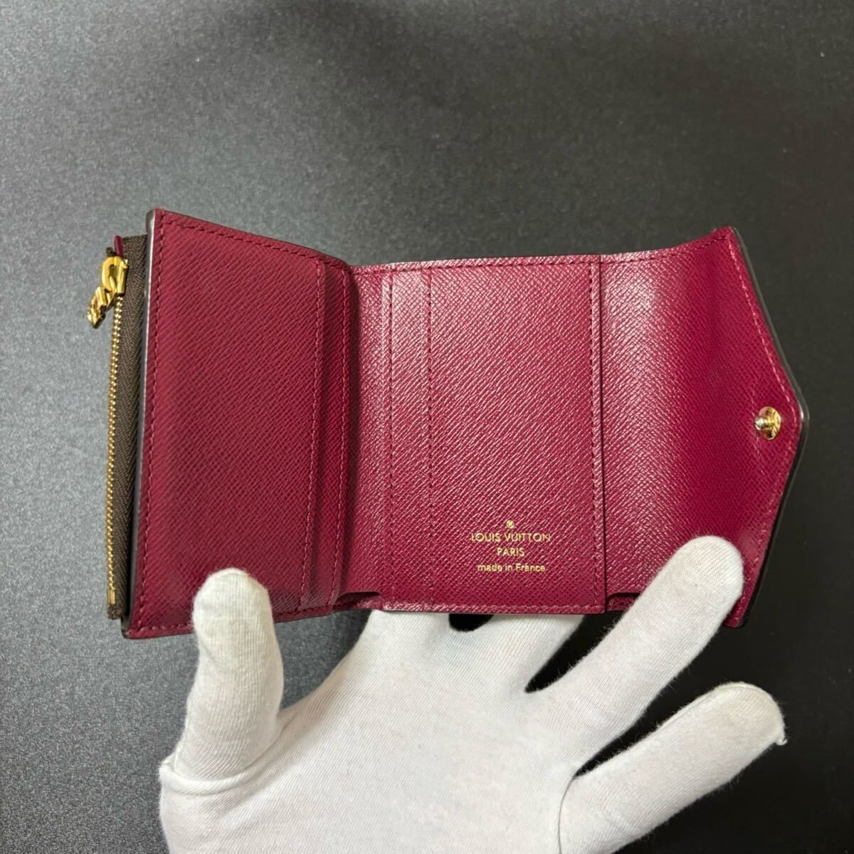 L89 ポルトフォイユ ゾエ Louis Vuitton ルイ ヴィトン レザー 3つ 三