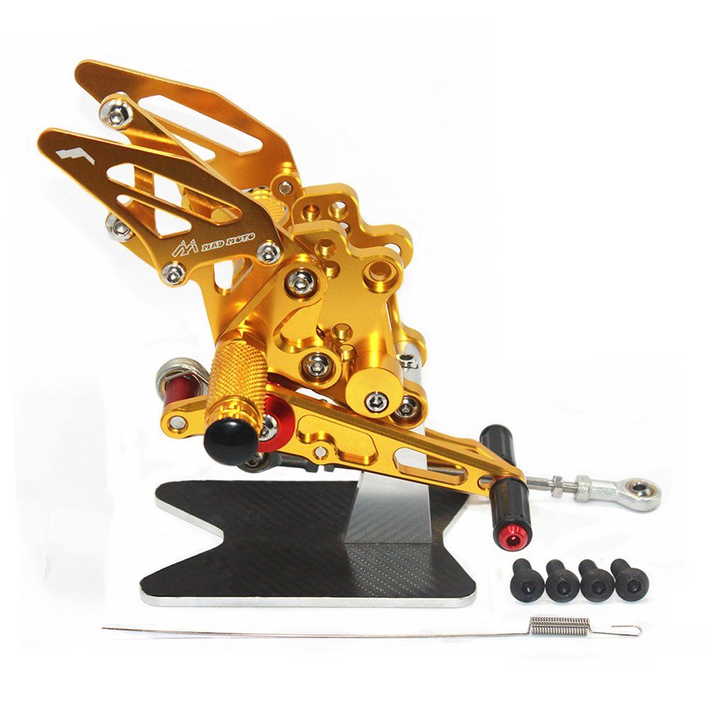 17バイク用バックステップ 調整式 CNCリアセット 適合車種 EX 250 L 13 17年式 ゴールド